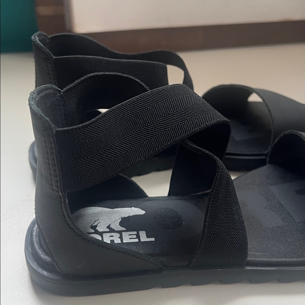 New In Box Sorel Black Ella II Women's Sandal - Picture 6 of 7